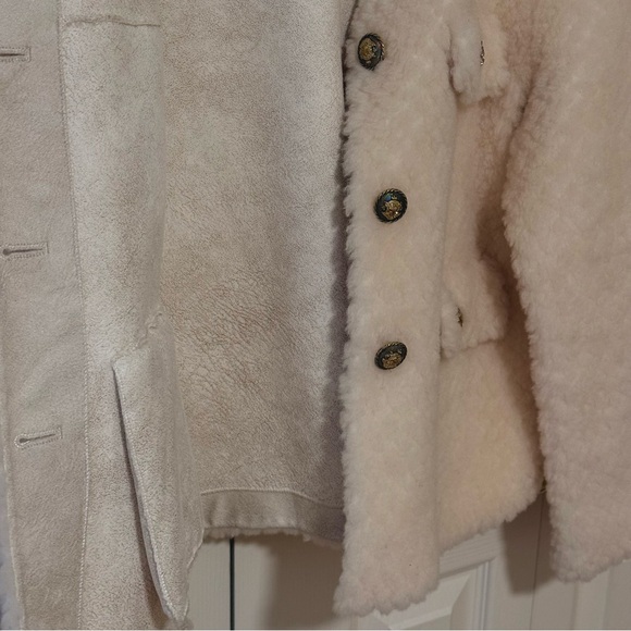 Cream Fuzzy Button-Front Jacket - Picture 8 of 13